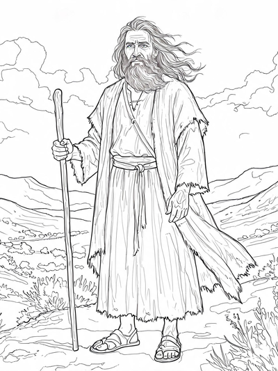Preview of Elijah and the Still Small Voice coloring page