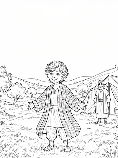 Preview of Joseph's Colorful Coat coloring page