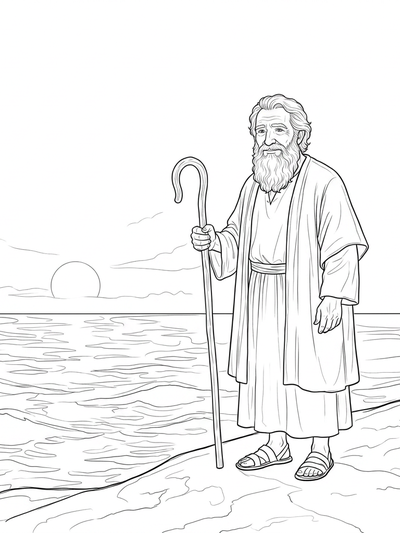Preview of Moses and the Red Sea coloring page