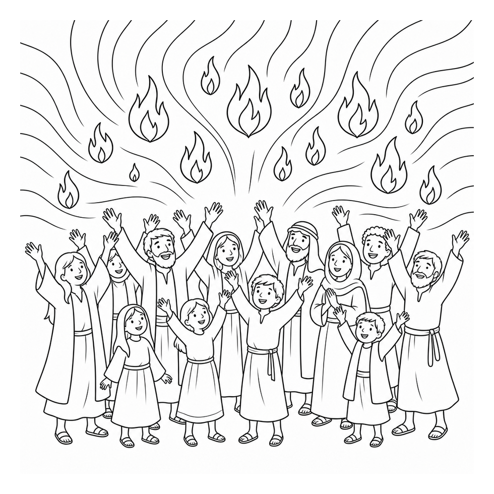 Preview of Pentecost: The Holy Spirit Comes coloring page