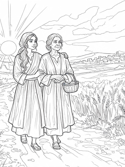 Preview of Ruth and Naomi coloring page
