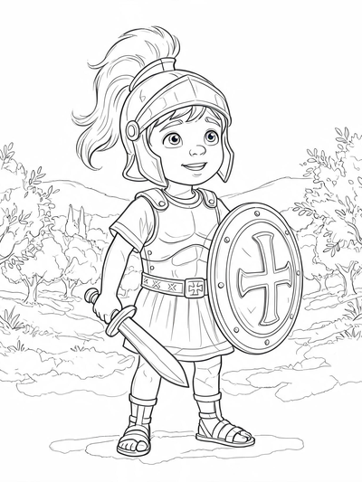 Preview of The Armor of God coloring page