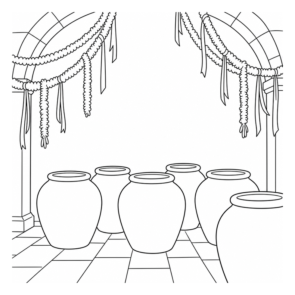 Preview of The Wedding at Cana coloring page